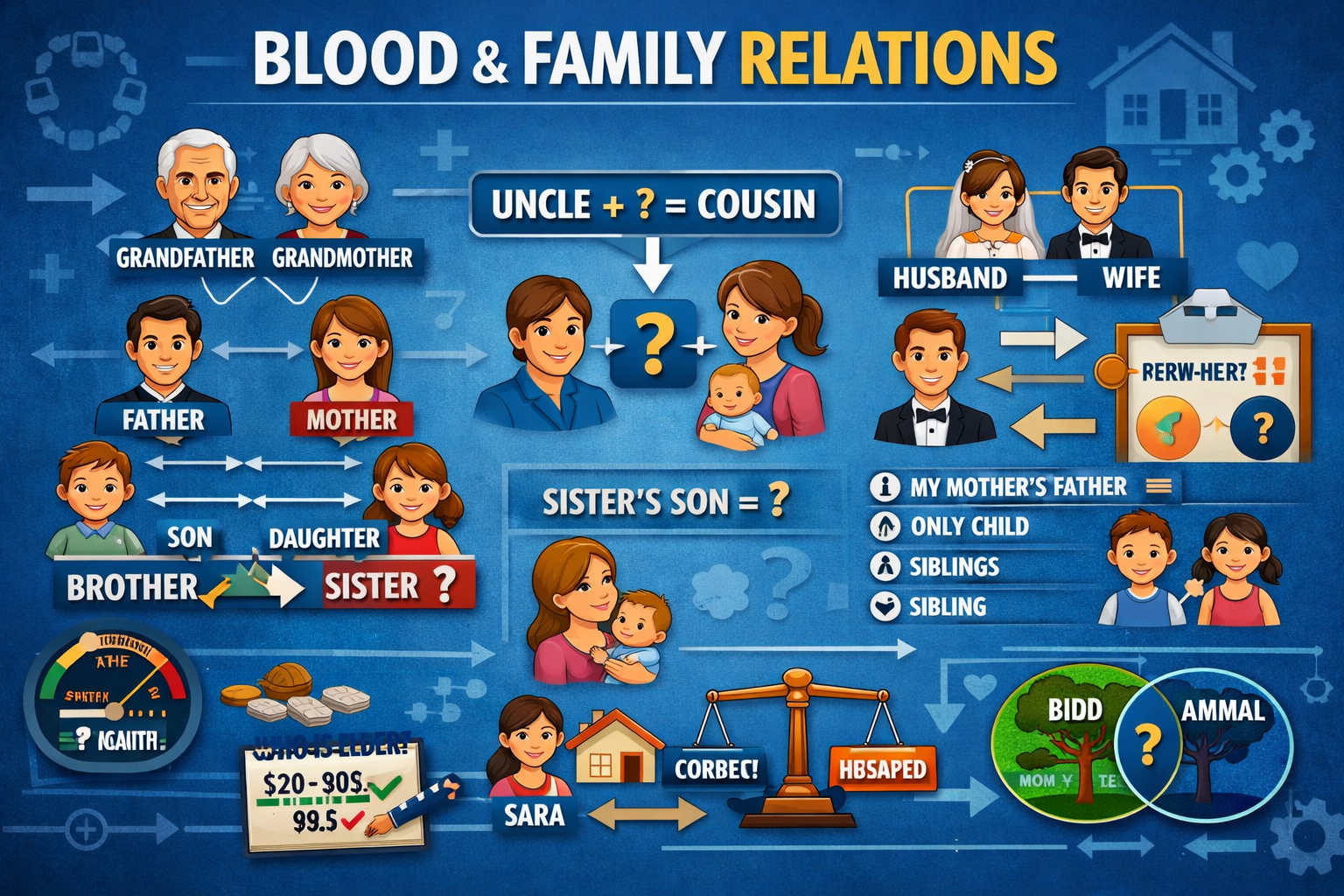 Blood and family relations concept