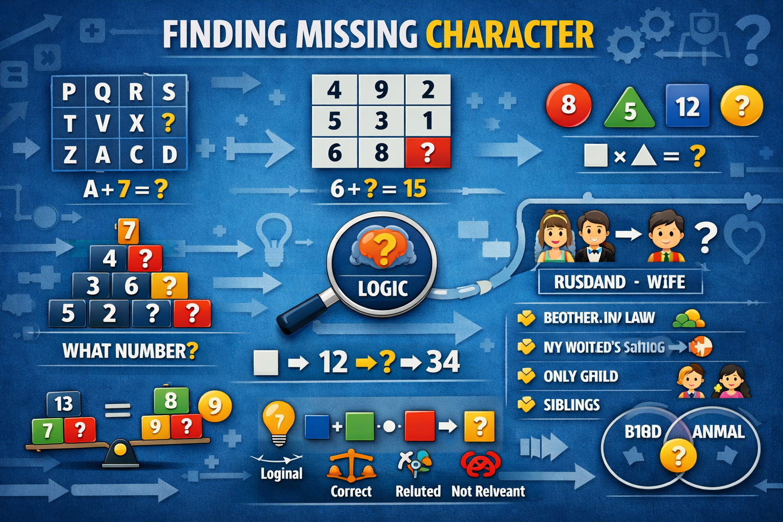 Finding missing character reasoning concept