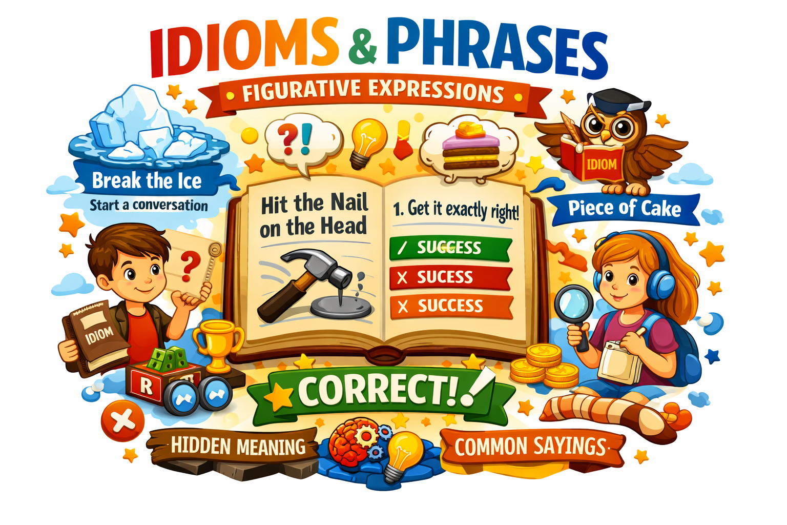 Idioms and phrases concept