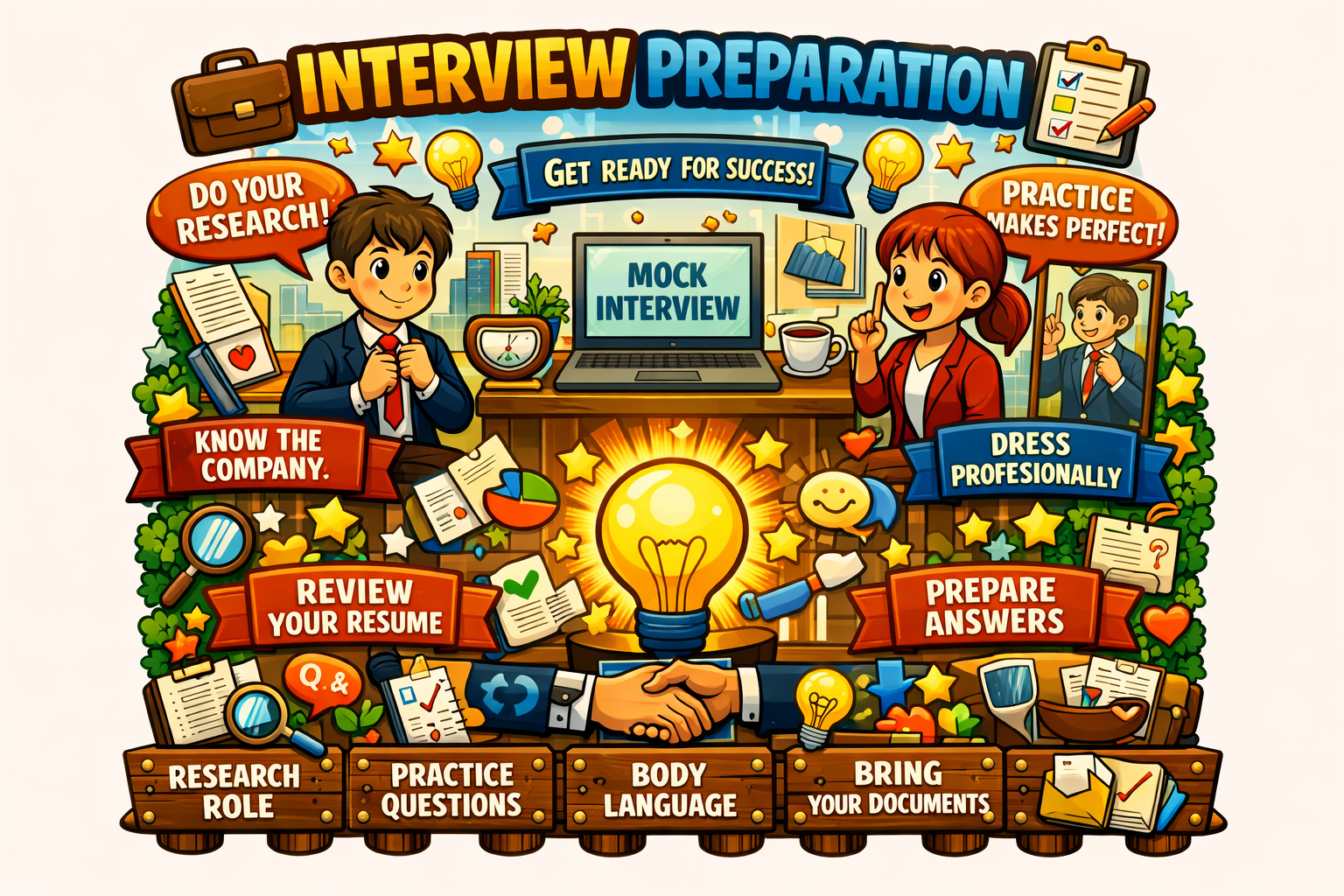 Interview preparation prepare with confidence concept