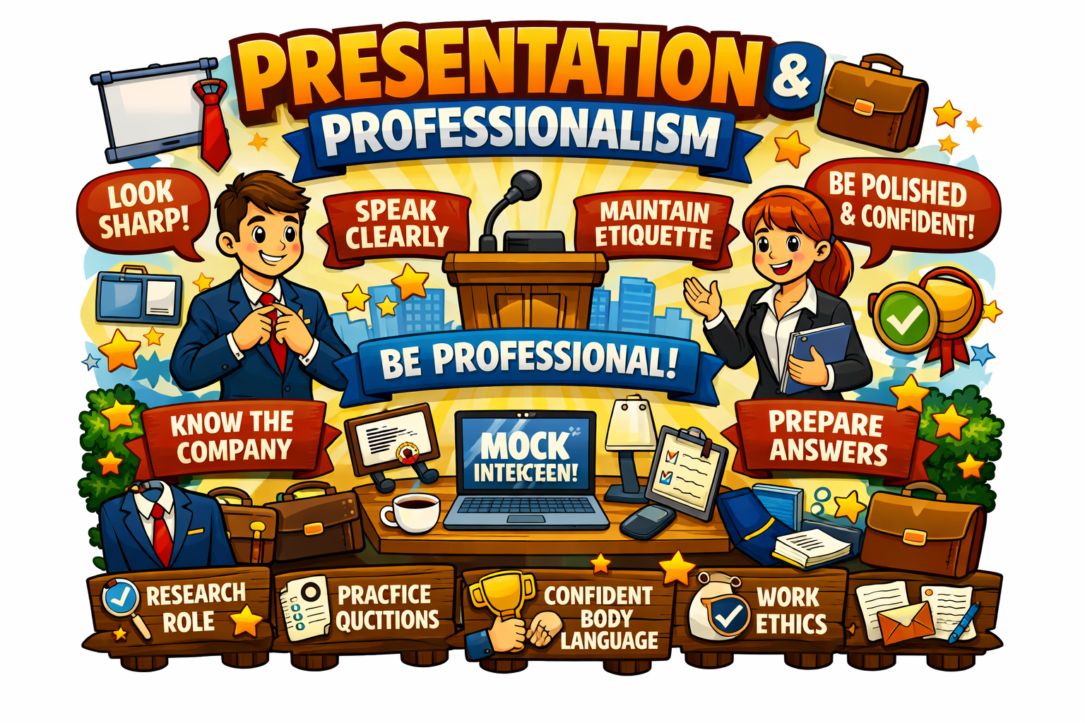 Presentation and professionalism career readiness concept