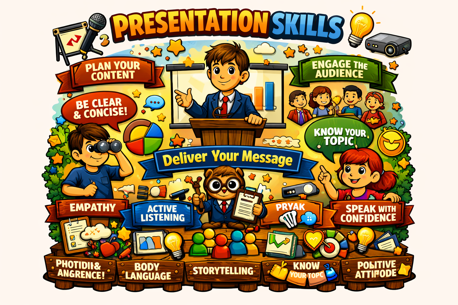 Presentation skills speak with impact concept
